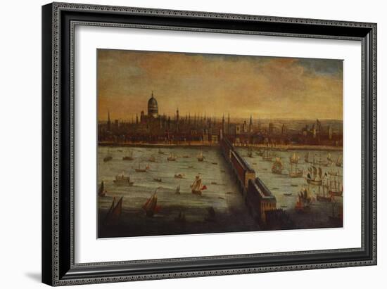 A Panoramic View of the River Thames and the City of London Taken from the-English School-Framed Giclee Print