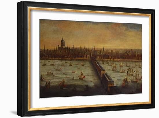 A Panoramic View of the River Thames and the City of London Taken from the-English School-Framed Giclee Print