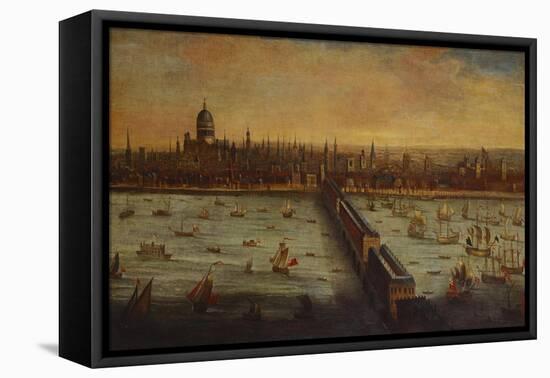 A Panoramic View of the River Thames and the City of London Taken from the-English School-Framed Premier Image Canvas