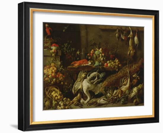 A Pantry, 1642 (Oil on Canvas)-Adriaen van Utrecht-Framed Giclee Print