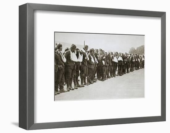 A parade of the walking wounded, Somme campaign, France, World War I, 1916-Unknown-Framed Photographic Print