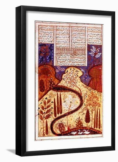 A Paradise Garden, Persian Miniature, C1300-null-Framed Giclee Print