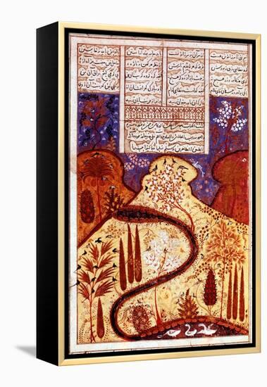 A Paradise Garden, Persian Miniature, C1300-null-Framed Premier Image Canvas