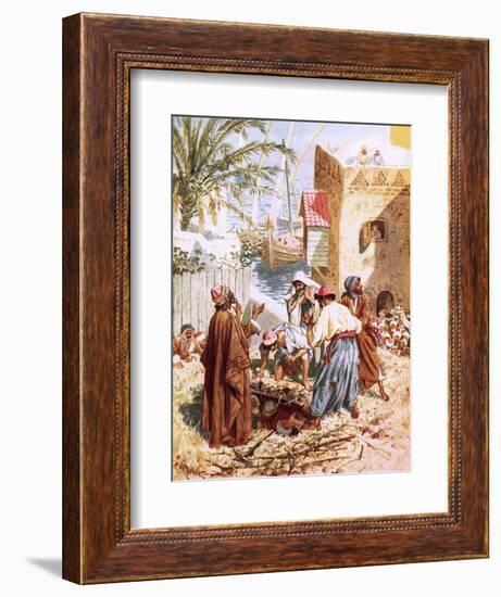 A Paralytic Man Being Let Down Through the Roof-William Brassey Hole-Framed Giclee Print