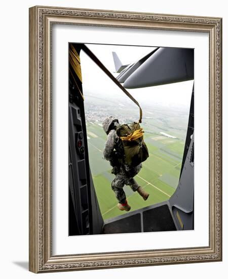 A Paratrooper Executes An Airborne Jump Out of a C-17 Globemaster III-Stocktrek Images-Framed Photographic Print