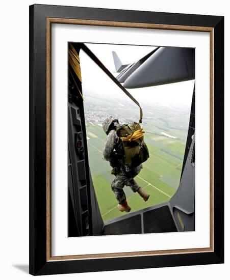 A Paratrooper Executes An Airborne Jump Out of a C-17 Globemaster III-Stocktrek Images-Framed Photographic Print