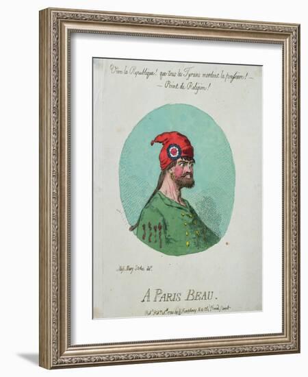 A Paris Beau, Published by Hannah Humphrey in 1794-James Gillray-Framed Giclee Print