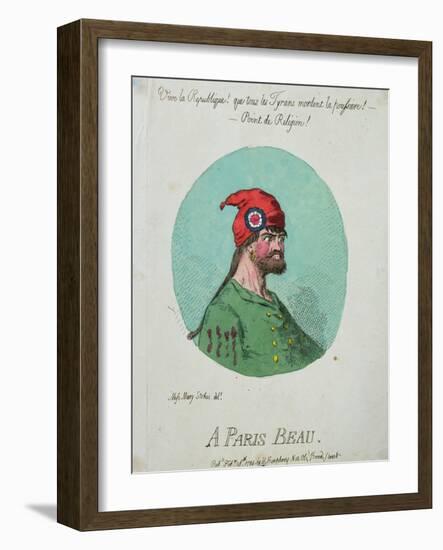 A Paris Beau, Published by Hannah Humphrey in 1794-James Gillray-Framed Giclee Print
