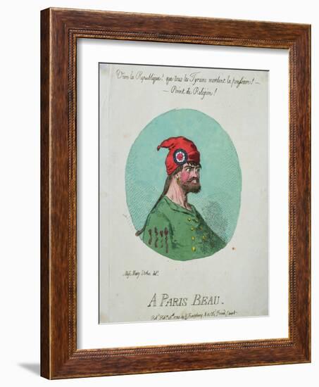 A Paris Beau, Published by Hannah Humphrey in 1794-James Gillray-Framed Giclee Print