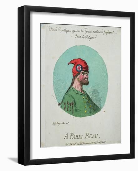 A Paris Beau, Published by Hannah Humphrey in 1794-James Gillray-Framed Giclee Print