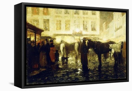 A Paris Street, Evening-Victor Gilsoul-Framed Premier Image Canvas