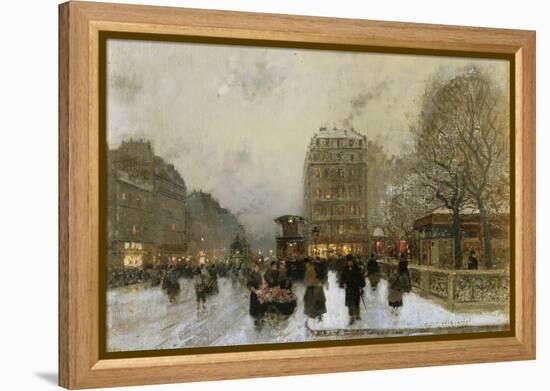 A Paris Street Scene in Winter-Luigi Loir-Framed Premier Image Canvas