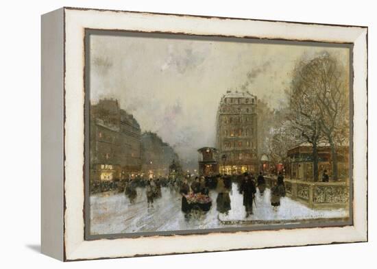 A Paris Street Scene in Winter-Luigi Loir-Framed Premier Image Canvas