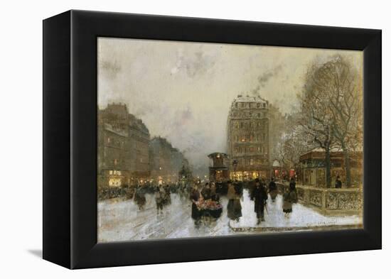 A Paris Street Scene in Winter-Luigi Loir-Framed Premier Image Canvas
