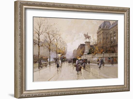 A Paris Street Scene-Eugene Galien-Laloue-Framed Giclee Print