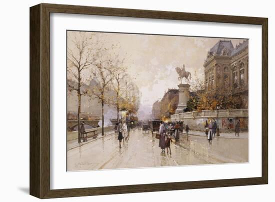 A Paris Street Scene-Eugene Galien-Laloue-Framed Giclee Print