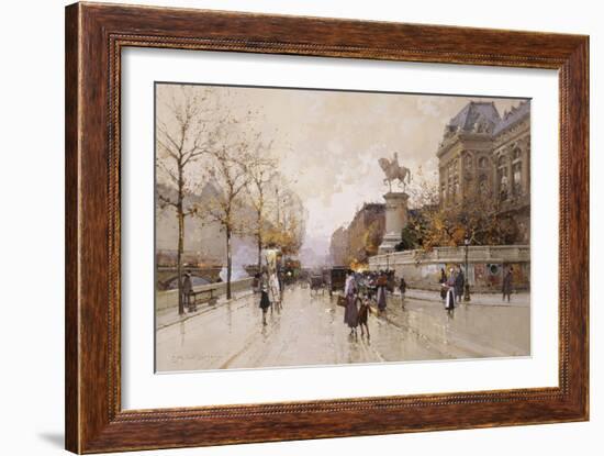 A Paris Street Scene-Eugene Galien-Laloue-Framed Giclee Print