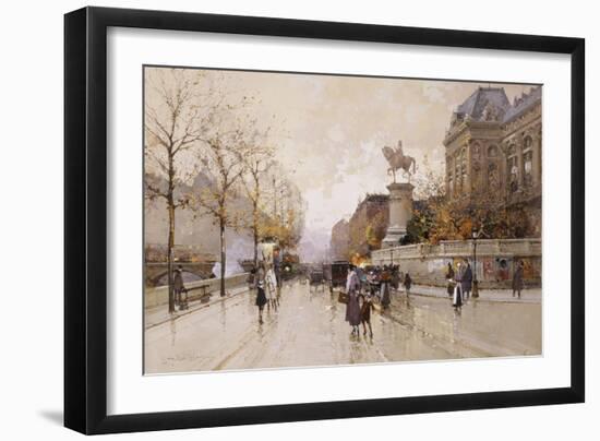 A Paris Street Scene-Eugene Galien-Laloue-Framed Giclee Print