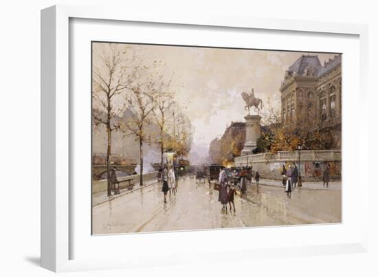 A Paris Street Scene-Eugene Galien-Laloue-Framed Giclee Print