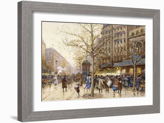 A Paris Street Scene-Eugene Galien-Laloue-Framed Giclee Print