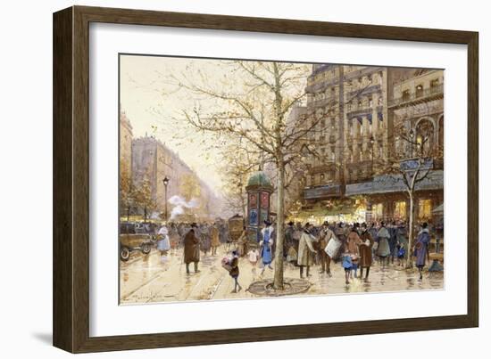 A Paris Street Scene-Eugene Galien-Laloue-Framed Giclee Print