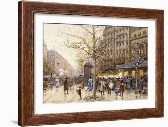 A Paris Street Scene-Eugene Galien-Laloue-Framed Giclee Print