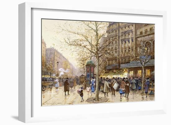 A Paris Street Scene-Eugene Galien-Laloue-Framed Giclee Print