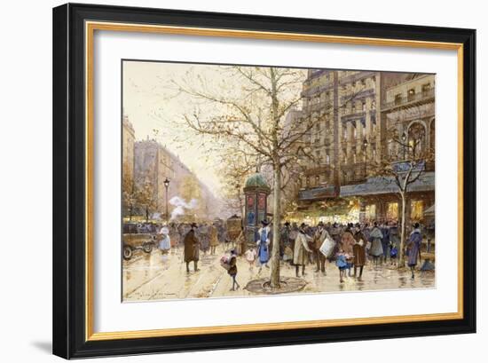 A Paris Street Scene-Eugene Galien-Laloue-Framed Giclee Print