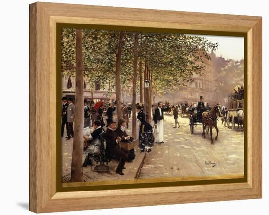 A Paris Street; Une Avenue Parisienne, C.1880-Jean Béraud-Framed Premier Image Canvas