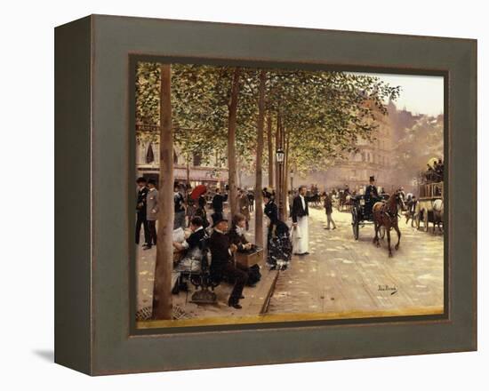 A Paris Street; Une Avenue Parisienne, C.1880-Jean Béraud-Framed Premier Image Canvas