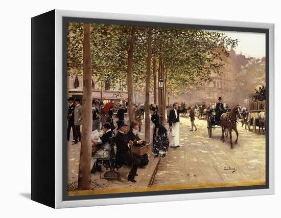 A Paris Street; Une Avenue Parisienne, C.1880-Jean Béraud-Framed Premier Image Canvas