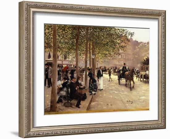 A Paris Street; Une Avenue Parisienne, C.1880-Jean Béraud-Framed Giclee Print