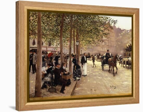 A Paris Street; Une Avenue Parisienne, C.1880-Jean Béraud-Framed Premier Image Canvas