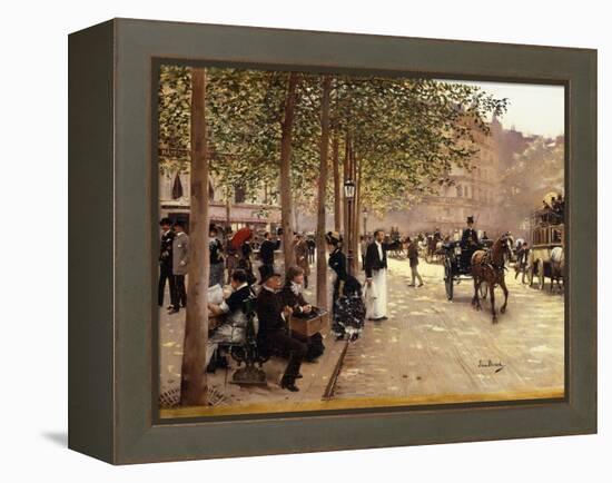 A Paris Street; Une Avenue Parisienne, C.1880-Jean Béraud-Framed Premier Image Canvas