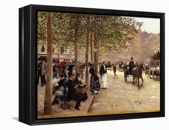 A Paris Street; Une Avenue Parisienne, C.1880-Jean Béraud-Framed Premier Image Canvas