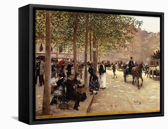 A Paris Street; Une Avenue Parisienne, C.1880-Jean Béraud-Framed Premier Image Canvas