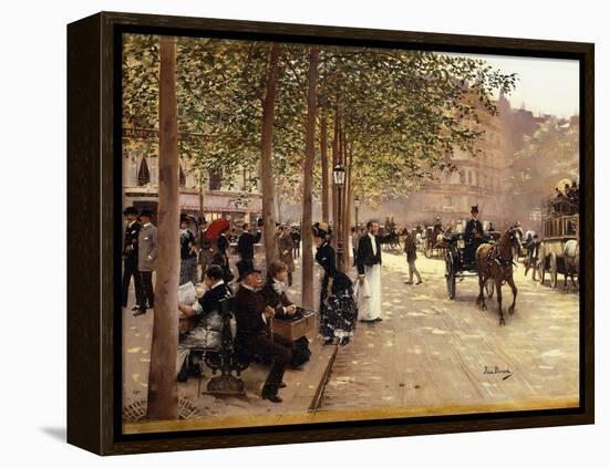 A Paris Street; Une Avenue Parisienne, C.1880-Jean Béraud-Framed Premier Image Canvas