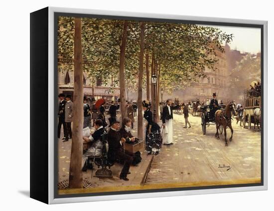 A Paris Street; Une Avenue Parisienne, C.1880-Jean Béraud-Framed Premier Image Canvas