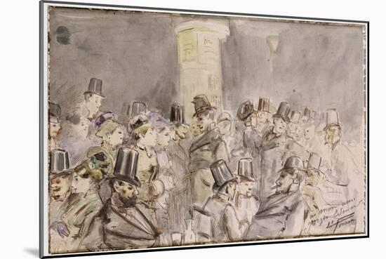 A Parisian Boulevard, 1880 (W/C on Paper)-Jean Louis Forain-Mounted Giclee Print