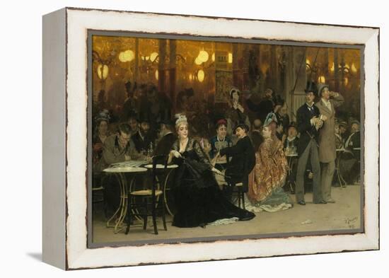 A Parisian Cafe, 1875-Ilya Efimovich Repin-Framed Premier Image Canvas