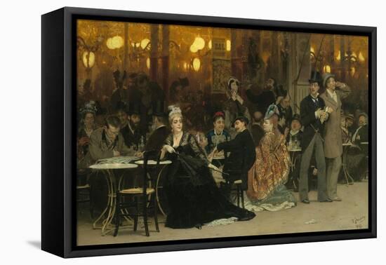 A Parisian Cafe, 1875-Ilya Efimovich Repin-Framed Premier Image Canvas