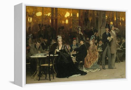 A Parisian Cafe, 1875-Ilya Efimovich Repin-Framed Premier Image Canvas