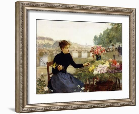 A Parisian Flower Market-Victor Gabriel Gilbert-Framed Giclee Print