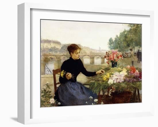 A Parisian Flower Market-Victor Gabriel Gilbert-Framed Giclee Print