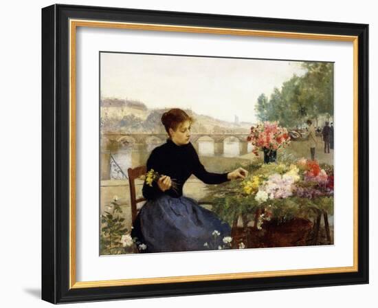 A Parisian Flower Market-Victor Gabriel Gilbert-Framed Giclee Print