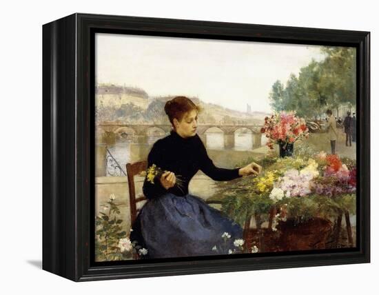 A Parisian Flower Market-Victor Gabriel Gilbert-Framed Premier Image Canvas