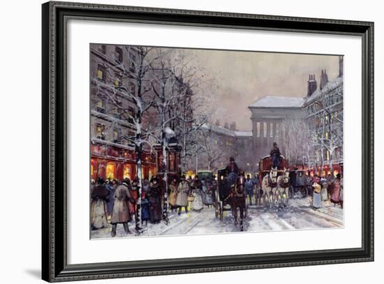 A Parisian Winter Scene-Eugene Galien-Laloue-Framed Giclee Print