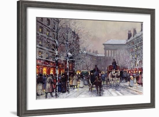 A Parisian Winter Scene-Eugene Galien-Laloue-Framed Giclee Print