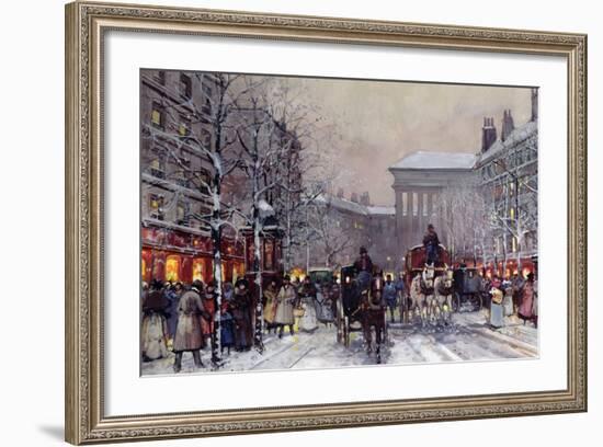 A Parisian Winter Scene-Eugene Galien-Laloue-Framed Giclee Print