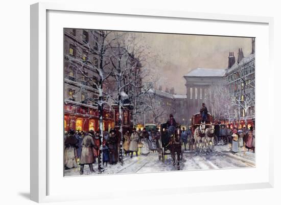 A Parisian Winter Scene-Eugene Galien-Laloue-Framed Giclee Print